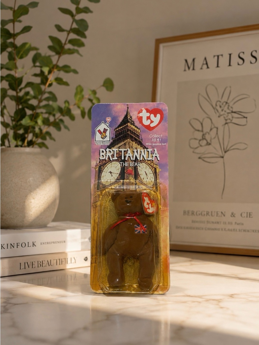Ty Britannia Bear Plush Figure - Brown with Red and Union Jack